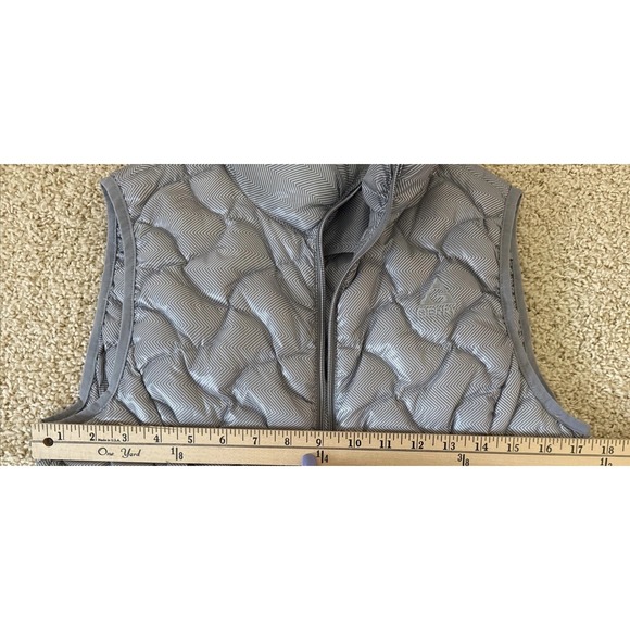 Women's Gerry Packable‎ Goose Down Puffer Vest Small Gray Silver Zip-Up Pockets - Picture 7 of 8